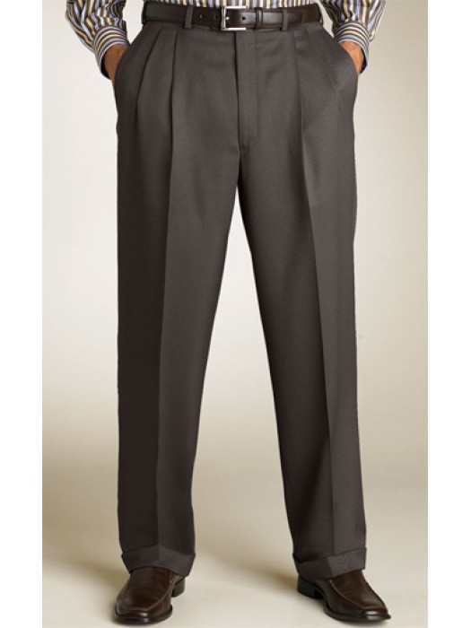 Mens Slim Fit Light Gray Flat Front Wool Dress Pants | The Suit Depot