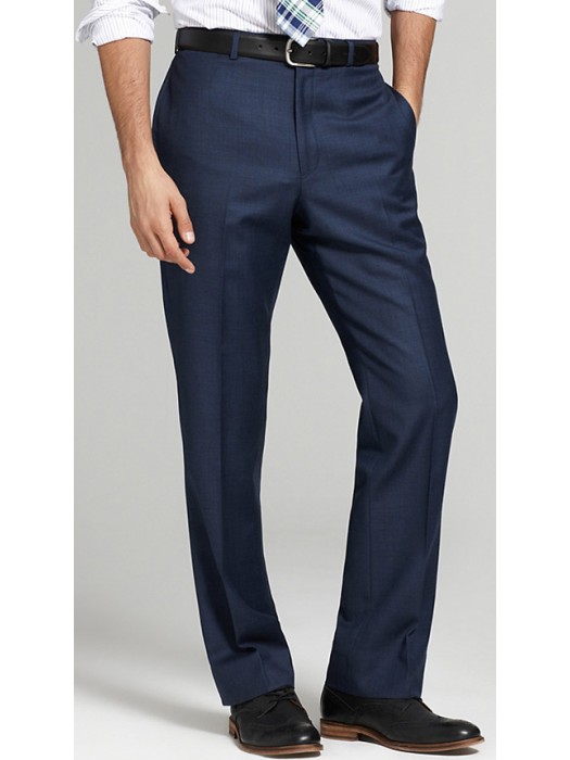 Buy Men Blue Solid Regular Fit Formal Trousers Online - 355599 | Peter  England