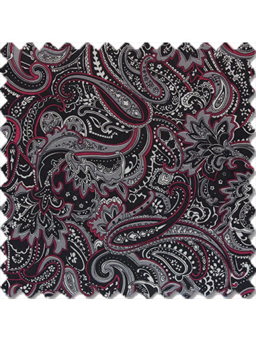 Large Paisley, Black-Wine