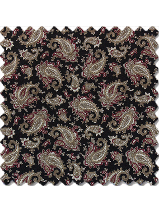 Small Paisley Wine, Brown, Black