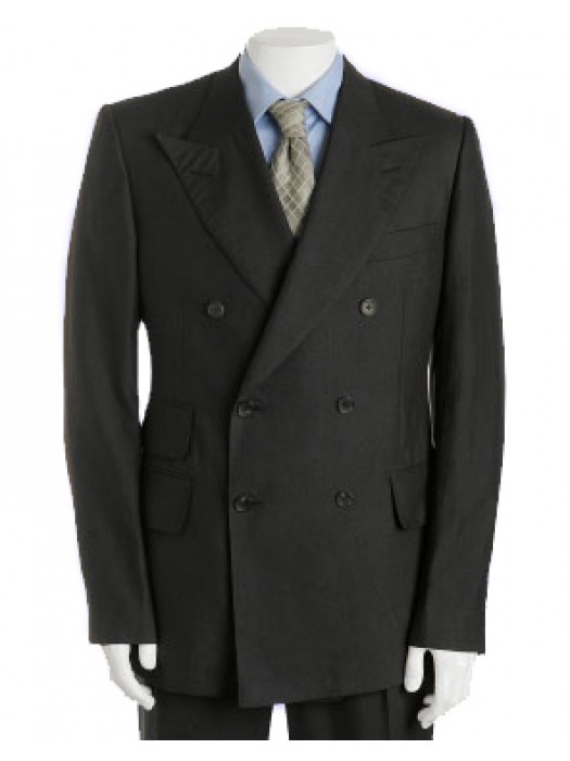XQS Mens Double Breasted Woolen Notched Collar Overcoat