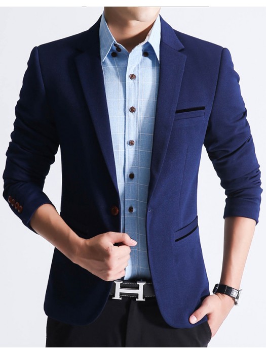 Single breasted one button slim fit men's casual blazer| Mytailorstore