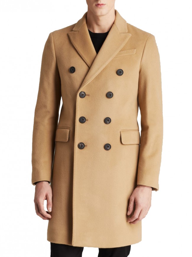 Men Knee length double breasted coat
