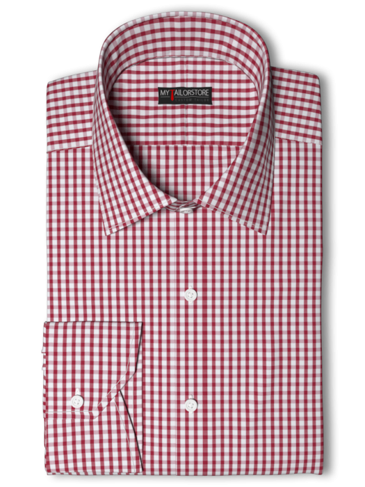 Tailored Business Casual Shirt-St Pölten, Red and White Gingham Checks ...