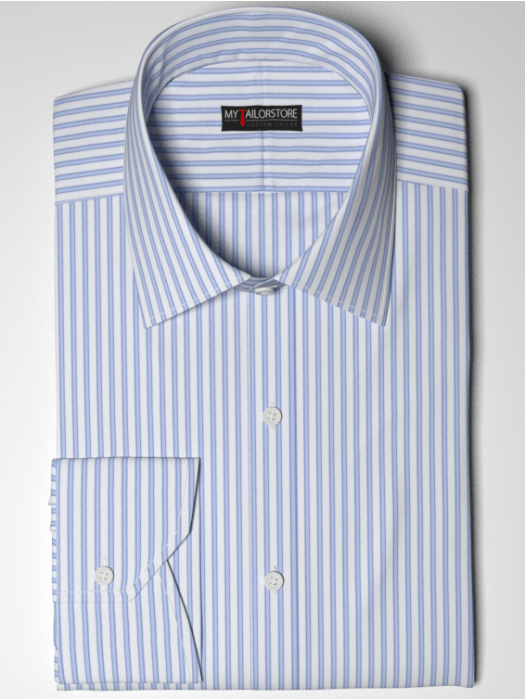 blue striped shirt white collar