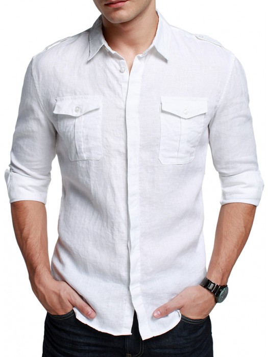 Stylish Casual Men Linen Shirt-Limerick ...