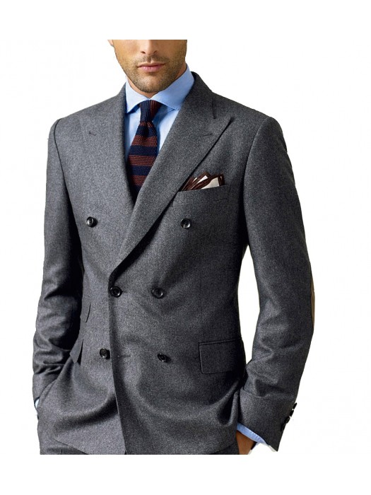 Black Wool Suit with Gray Long Coat